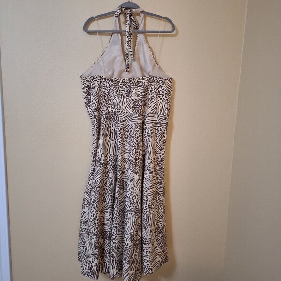 Ashley Stewart Womens Halter Neck Animal Dress Size 18W‎ Safari Summer Beachy - Picture 6 of 9